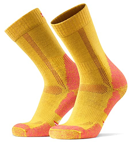DANISH ENDURANCE Merino Wandersocken, Thermo Outdoor Socken & Trekkingsocken, Unisex, für Herren & Damen, Gelb, 43-47