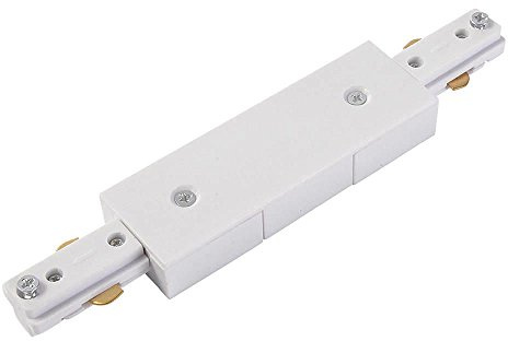 Litecraft Double Live End Connector, White | Single Circuit, Track Lighting Kits