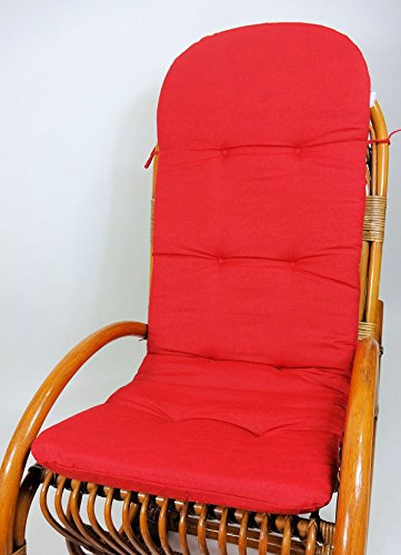 Rattani - Polster für Schaukelstuhl, Ersatzpolster Rattan Schaukelstuhl Gr. 125 x 50 x 7 cm, Fb. Uni Living Rot - Made in EU