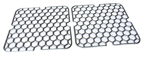 K&B Vertrieb Spülbecken Einlage eckig weich 28cm 2 Stück Spülbeckeneinlage Spüleinlage Spülbeckenmatte Spüle Einlage Gitter 059 (Silber)