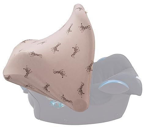 JYOKO KIDS Capot Universalle compatible avec Maxi Cosi Groupe 0+, Protection solaire pour porte-bébés, Siège auto ou poussettes, Convient à la plupart des Marques (GIRAFFE)