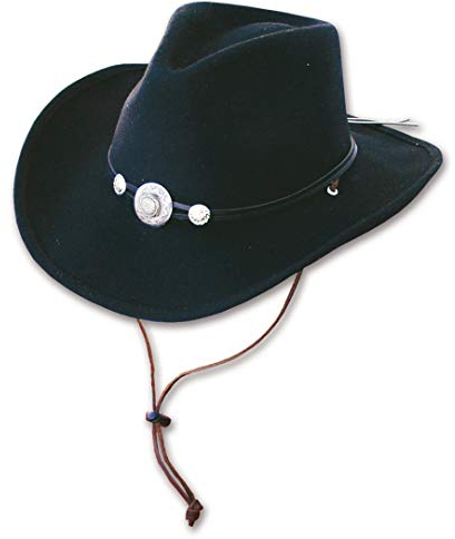 STARS & STRIPES Western Filzhut Idaho - Cowboyhut Westernhut Outdoor Hut Filzhut (Schwarz, XL (61-62 cm))