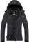 GEMYSE Damen Wasserdichte Berg-Skijacke Winddichte Fleece Outdoor-Winterjacke mit Kapuze (Graphitgrau,XL)