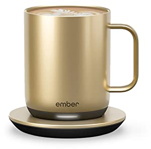 Ember Temperature Control Smart Mug 2, 10 Oz, App-Controlled Heated Coffee Mug with 80 Min Battery Life and Improved Design, Gold