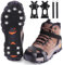 Rajvia Ramponi per Scarponi, Ramponcini da Neve, Ice Tacchetti Borchie per Scarpe, Trazione Antiscivolo su Scarpe Stivali 11 Borchie Acciaio Inossidabile Neve Ghiaccio Spikes (XL)