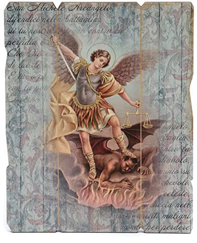 Holyart Retro Holz Wandbild Erzengel Michael