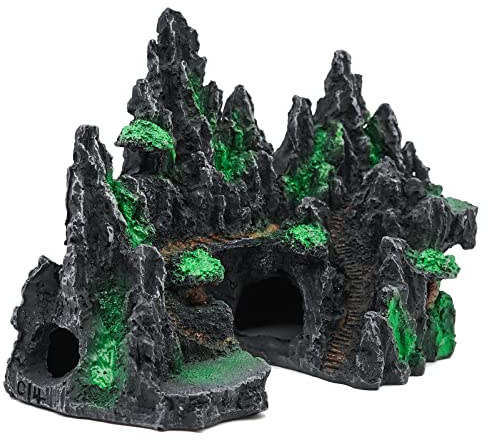 Svauoumu Deco Aquarium mit Blick auf die Berge, Aquarium aus Stein, Landschaftsgestaltung, Steingarten, Ornament, Höhle, Dekoration, Versteck