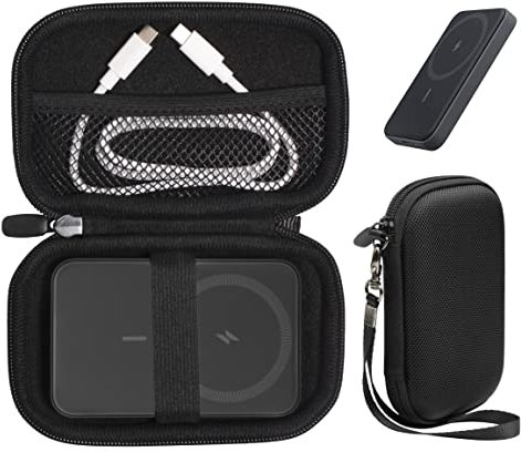 CaseSack Hülle für Anker 622 Magnetisches kabelloses tragbares Ladegerät (MagGo), 5000 mAh faltbarer magnetischer Akku, Schwarz