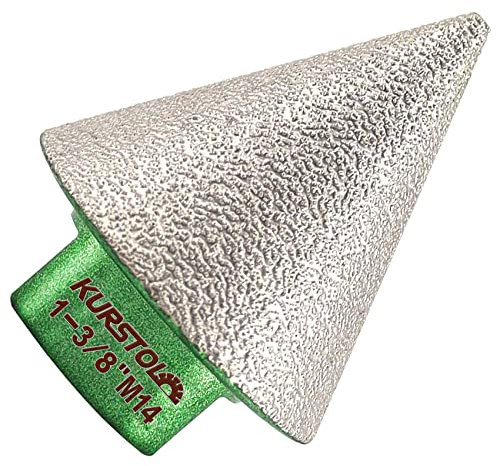 KURSTOL Diamond Cone Tile Bit - 35mm XM14 Thread Angle Grinder Bit for Shaping, Enlarging, Cleaning Existing Holes of Granite, Marble, Porcelain Tiles