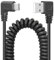 YACSEJAO USB C Charger Cable 90 Degree Coiled USB Type C Cable Fast Charging and Data Sync L Shape Powerline Cord with Most Type C USB Devices, Right Angle