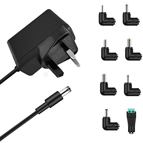 12V Battery Charger Compatible for Children's Electric Toy Cars,UK Plug Power Adapter Supply Cord with 8 Connector Tips
