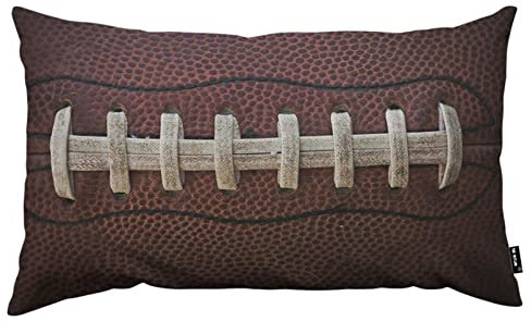 TKS MITLAN American Football Wurfkissenbezug Kissenbezug Schnürsenkel Detail Closeup Ball Dekorative Wurfkissenbezug Leinen Kissenbezug für Sofa Couch
