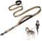 TSPRO Freihandleine Hund für Mittel bis Große Hunde, Verstellbar und Dauerhaft, mit Weichem Gepolstertem Griff und Metallschnalle (Khaki)