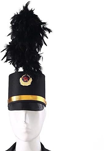 Fopytu Drum Soldier Dirigent Cap Horn Band Schlagzeuger Hut Carnival Performance Requisiten Cosplay Accessoires Partyzubehör Für Kinder Erwachsene
