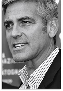 VAIKANHAI Schauspieler Star George Clooney Poster Bild Kunstdruck Leinwand Gemälde Schlafzimmer Ästhetik 20 x 30 cm Unframe Stil
