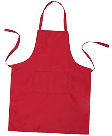 KICHOUSE Latzschürze Aus Wasserdichtem Material Mit Nackenband 60 x 70cm Rote Küchenschürze Mit Tasche Für Restaurant Café Und Werkstatt