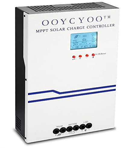 100A MPPT Solarladeregler 48V 36V 24V 12V Auto Max 150V DC Eingangssolarregler mit LCD Display und Temperatursensor, Funktioniert für Sealed, Gel, Flooded und Lithium.