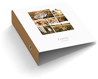Ringordner | Ordner | personalisiert mit deinen Fotos | Family | Mit Griffloch | für DIN A4 | personalisiert | 7,4 cm breit | Erinnerungen | Familie