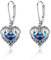 Pferd Ohrringe 925 Sterling Silber - Herz Hängend Kristall Ohrhänger Mit Keltischem Knoten - Tier Schmuck für Damen, Mädchen, Frauen, Ehefrau, Mama - Muttertagsgeschenk