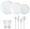 Quid Harena-acqua-habit Vajilla Vidrio-set 6 Vasos Vidrio-set 24 6 Personas-48 Piezas Sodo No Apto Microondas Apilable