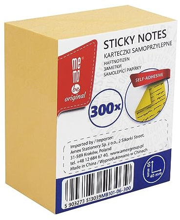 MEMOBE Haftnotizen - Pastel Sticky Notes, 300 x 40x50mm - Gelb