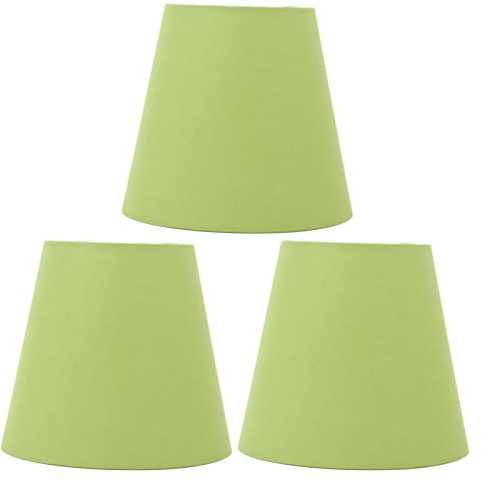 Marooma 3 Stück Lampenschirm, Tragbarer Stoff-Lampenschirm, Bunter Lampenschirm Vom Typ E14, Stoff-Lampenschirme für Tischlampen, Stehlampen, Lampenschirm-Abdeckung für Schlafzimmer,(Erbsengrün)