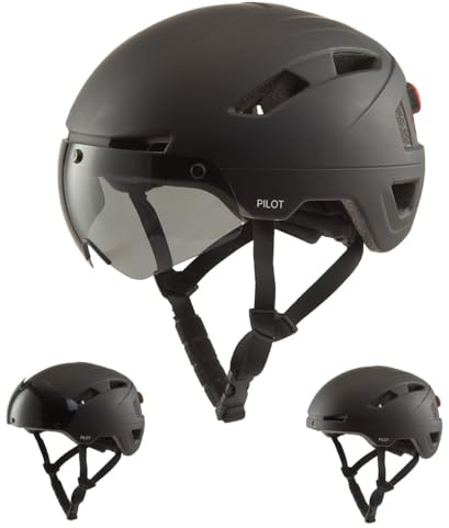 GOOFF® Casque Pilot 3 in 1 Speed ​​​​Pedelec avec visière Amovible - Casque de vélo léger - Casque Speed ​​Pedelec certifié NTA pour Femmes et Hommes (Noir, S)