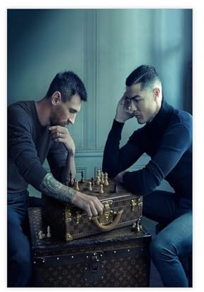 EYEZER Ronaldo Messi Druck Poster Leinwand Poster Schlafzimmer Dekor Sport Landschaft Büro Zimmer Dekor Geschenk Unrahmen-Stil 60 x 90 cm