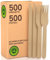 Set Posate Ecologiche in Legno di Betulla 500 Forchette + 500 Coltelli - Monouso 100% Naturali Biodegradabili e Compostabili Usa e Getta