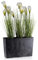 HowHomely Blumentopf Schwarz 36 x 56 x 19 cm Pflanzkübel Groß Außen mit Bewässerungssystem - Pflanzkübel Rechteckig Betonoptik für Deko Wohnzimmer und Garten
