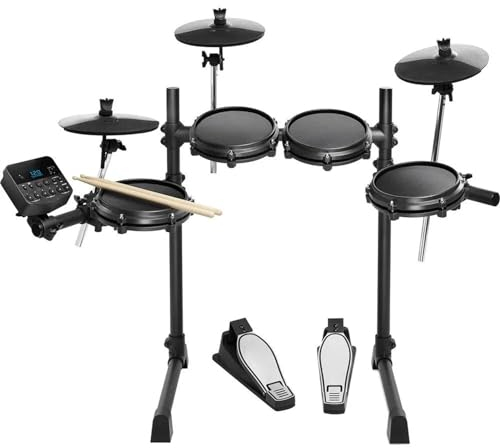 Kit De Batterie Électronique Compact Et Portable De 7 Pièces Avec Têtes Maillées Et Pédales De Baguettes Batterie Électronique Débutant