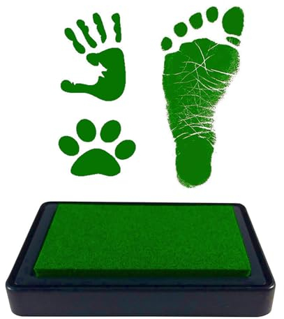 VICZON Baby Fußabdruck Handabdruck, Baby Stempelkissen, wiederverwendbare Stempelkissen, leicht abwaschbar (grün)