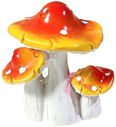Jinshining Pilz Gartenzubehör Miniaturen Feen Wichtel Figuren Harz Garten Pilz Haus Figuren Gefälschte Teich Rasen Brücke Figuren Terrarium Ornamente Garten Dekoration für Draußen