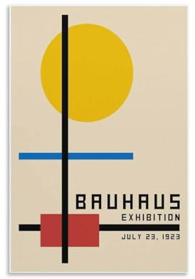 Bauhaus Geometrische Formen 1919 Kunstdruck, Bauhaus Ausstellung Weimar 1923, Ausstellungsposter, Wandkunst, Bild, Gemälde, Poster, Poster, Kunstwerke, Raumdekoration, 60 x 90 cm