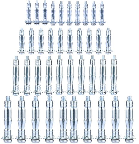 Hohlraumdübel Metall verzinkt Hohlwanddübel 40 Stück M4X32 M5X37 M5X52 M6X52 Hohlraum Metalldübel Spreizdübel für die Befestigung von Bilder- und Vorhangschienen in plattenförmigen Baumaterialien