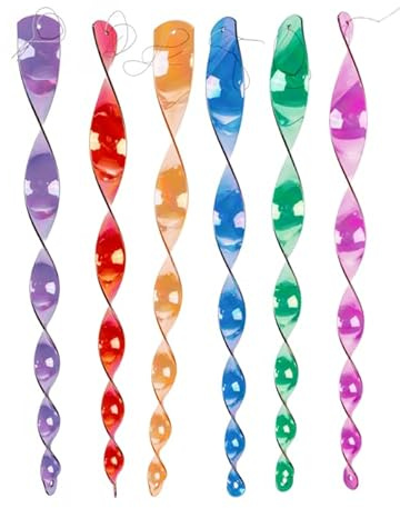 Windspiel Spirale bunt 40 cm lang, 6 Stück aus Kunststoff
