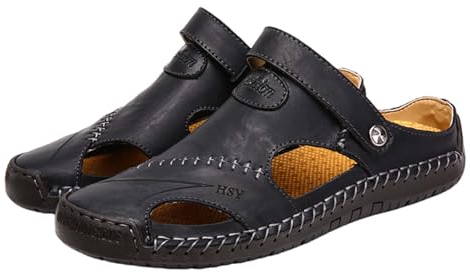 Herren Sandalen Sport Sommer Strand Hausschuhe Schiebe Outdoor Remote Hausschuhe Sandalen Schuhe Herren Sportlich Elegant (Black, 44)