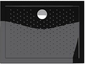 doporro Bac à douche 70x100 Receveur de Douche Antiglisse Rectangulaire Noir Lucia02AR 70x100x4 +Bonde AL02