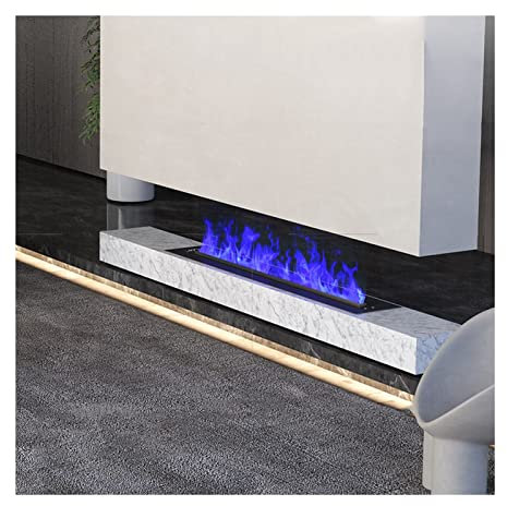 Poêle à bois Poêle à bois électrique 47 pouces, cheminée à flamme réglable à six couleurs, poêle à bois électrique encastré à écran tactile LCD intelligent avec télécommande, cheminée électrique
