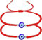 Braccialetti coordinati per coppie, braccialetti regolabili in tessuto rosso, braccialetto dell'amicizia, Ideali per Amicizia e Fortuna, Regalo Perfetto per Fidanzati, Amici e Amanti, 28 cm