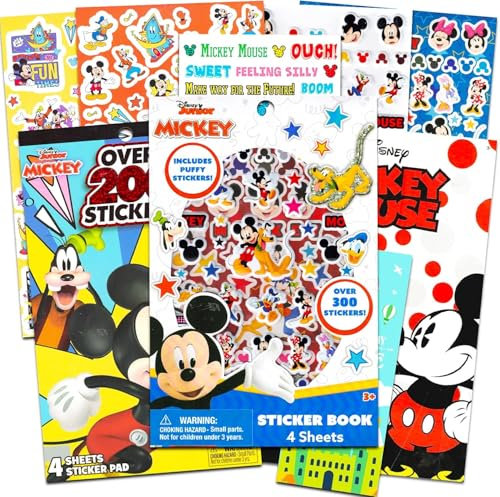 Disney Set di adesivi di Topolino, set di adesivi con oltre 1000 adesivi con Topolino e Minnie, Paperino e Pippo e altri