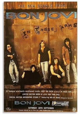 YRAEYWAER Bon Jovi Poster, ästhetische Dekoration, Wohnzimmer, Wohnzimmer, Wandkunst, Poster, 30 x 45 cm, ungerahmter Stil