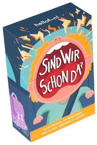 Hellofun!, Sind wir Schon da?, Unterhaltsame Autospiele für Kinder, 50 spannende Spiele für die Reise, Ideal für Lange Autofahrten, Ab 2 Spieler ab 5 Jahren