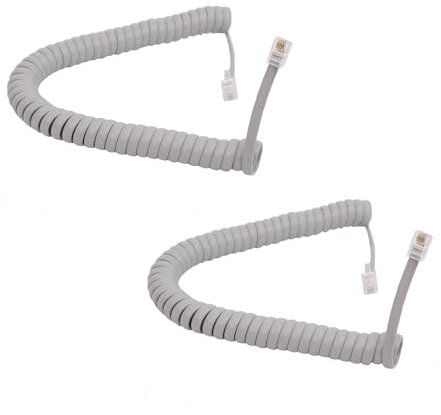 HAWAKA Telefonkabel, RJ9 (4P4C), 4Feet Spiralkabel, Telefonkabel für Festnetztelefon zu Hause, Büro, Telefonanschluss, gewickelt