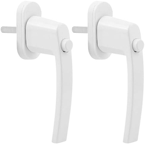 Lot de 2 poignées de fenêtre verrouillables - Verrouillage de fenêtre avec bouton - Sécurité enfant - En aluminium - Pour portes de terrasse - Blanc