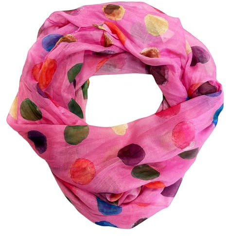 J26 Dots Punkte Seide Sommer Loop Farbverlauf Silk Uni Rundschal Schlauchschal Stola Schal leicht