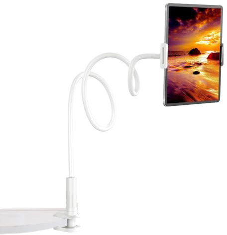 1PCS Kindle Holder,gooseneck Tablet Holder,kindle Holder for Reading in Bed,Lazy Arm Stand Clamp Mount Bracket Bed,Suitable for Most Mobile Phones, Tablets and Other Devices.