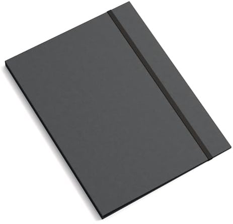 BIGSO PAULINA A4 Mappe mit Gummiband – Sammelmappe für Dokumente, Akten, Unterlagen usw. – Aktenmappe aus Faserplatte und Papier – dunkelgrau