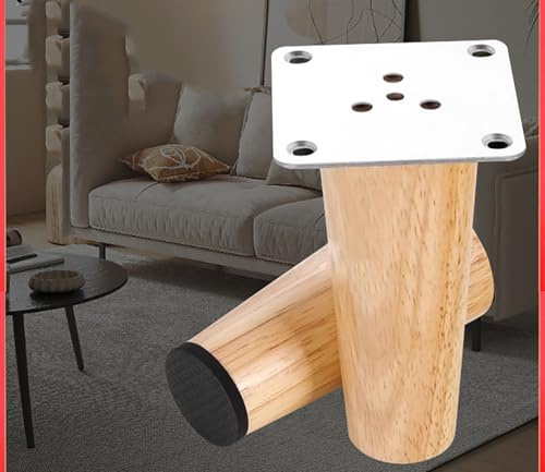 2 Stück Möbelfüße 30cm Eiche Tischbeine Holz Schrankfüße Sofafüße aus Massivholz mit Montageplatten und Schrauben für Sofa Tisch Stuhl Teeschrank (vertically-2pcs,30cm)