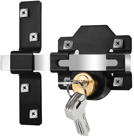Long Throw Gate Long, 70mm, Mortise Lock for Wooden Door & Gate, Double Sides Locking, 5 Keys